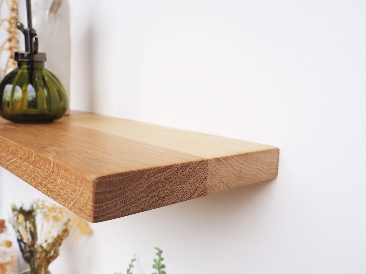 Solid Oak Floating Shelf - Light Finish