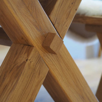 Solid Oak Cross Leg Dining Table