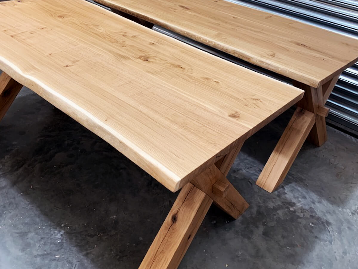 Cross Leg Table - Live Edge Top