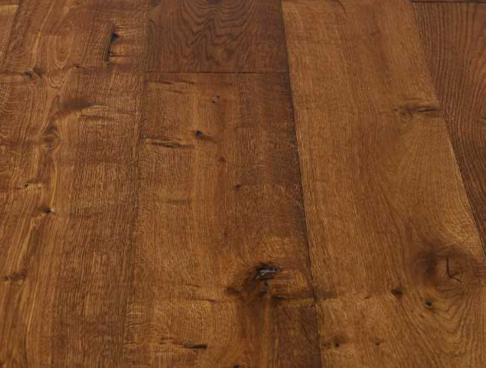 Loch Rannoch Smoked, Brushed, Hand-Scraped, Sunken Filler, Oiled Multi Ply Oak Flooring