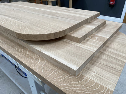 Custom radius unfinished oak worktop